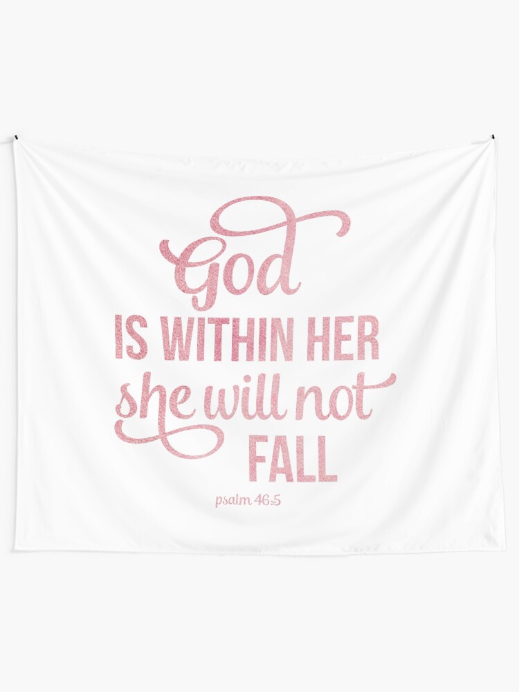 Alternate view of Christian Quote Watercolor - God is within her Tapestry