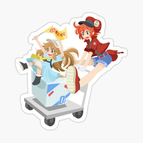Cells At Work (Hataraku Saibo) - Glóbulos rojos y plaquetas Pegatina