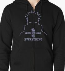 Nahiko Pain Akatsuki Inspired Design Glitch Error Effect Zipped Hoodie