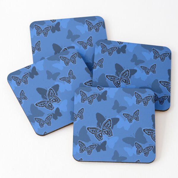 Item preview, Camouflage Butterflies in Blue designed and sold by Sharon Schwalbe.