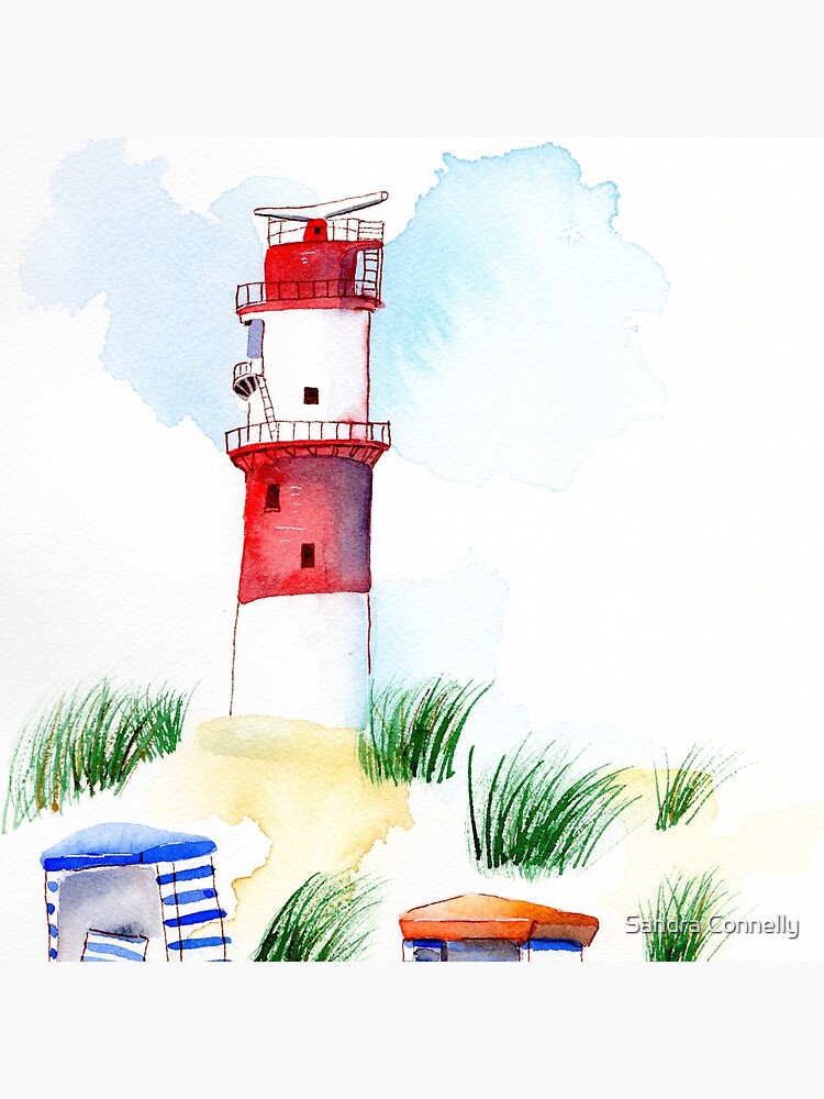 Pen and Ink with Watercolor - Line and Wash Lighthouse