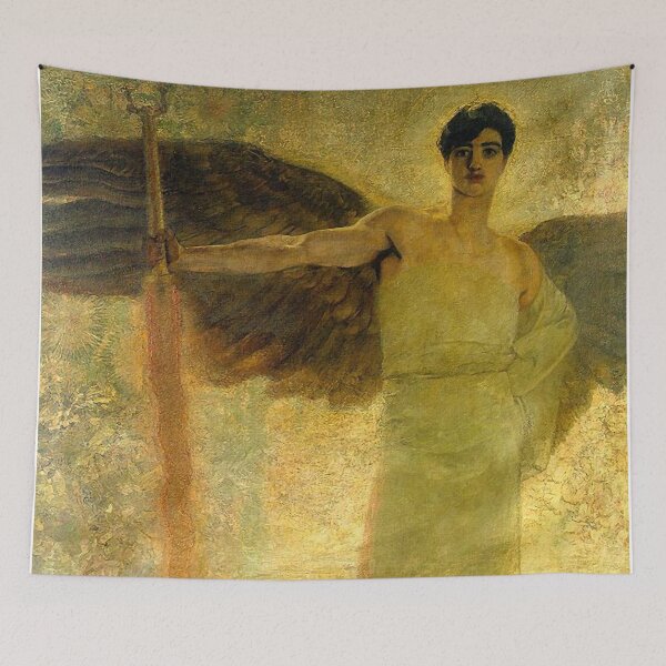 Item preview, Golden Angel Antique Christian Religious art designed and sold by Glimmersmith.