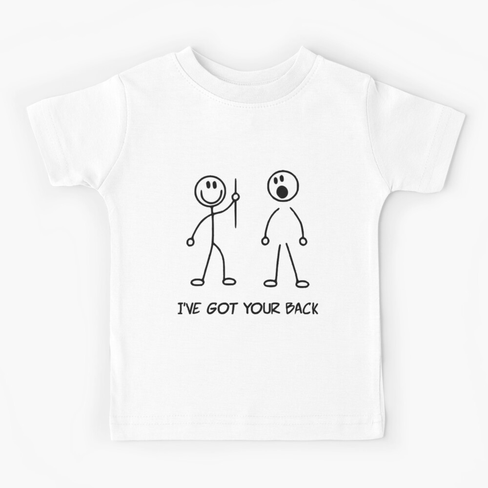 i-ve-got-your-back-stick-figure-printed-kids-t-shirt-for-sale-by