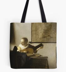 Woman With a Lute Near a Window Tote Bag