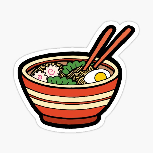 Ramen Bowl Pattern in Orange Sticker