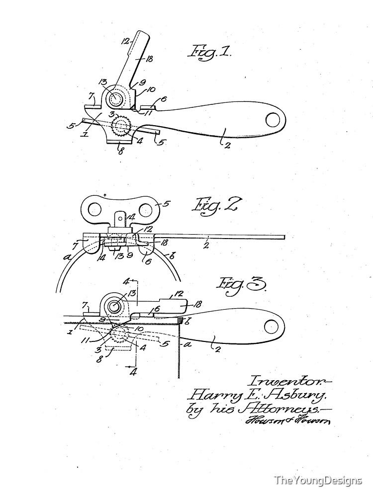 Electric Can Opener Patent Print Poster