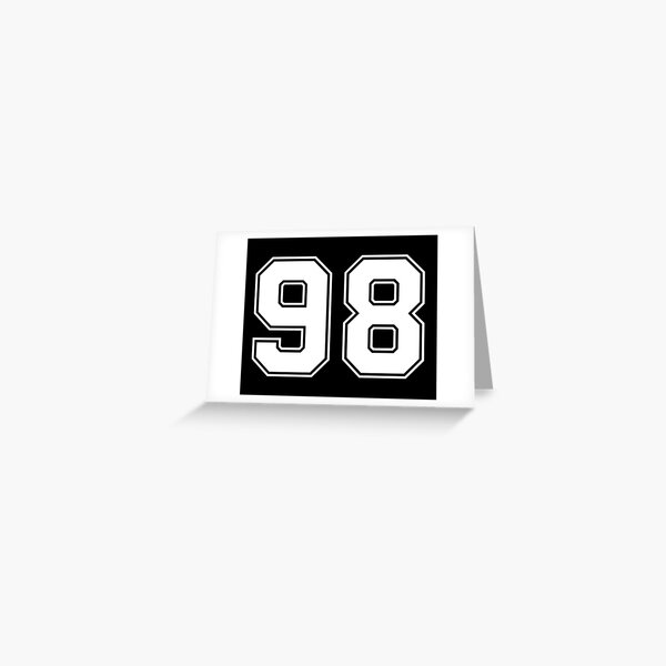 98 American Football Classic Vintage Sport Jersey Number in black number on  white background for american football, baseball or basketball Sticker for  Sale by Marcin Adrian