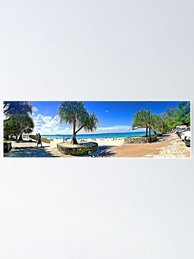 "Seaside Noosa Wall Art Abstract Main Australian Beach" Poster by urbangarage Redbubble