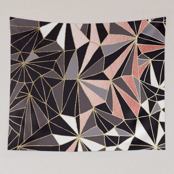Item preview, Stylish Art Deco Geometric Pattern - Black, Coral, Grey and Gold #abstractart designed and sold by Dominiquevari.