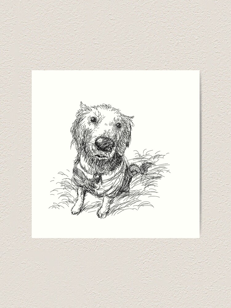 Cute Dog Hand Drawn Sketch Art Print