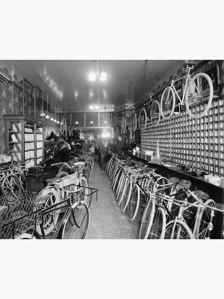 "Bicycle & Motorcycle Shop, 1910. Vintage Photo" Poster by historyphoto