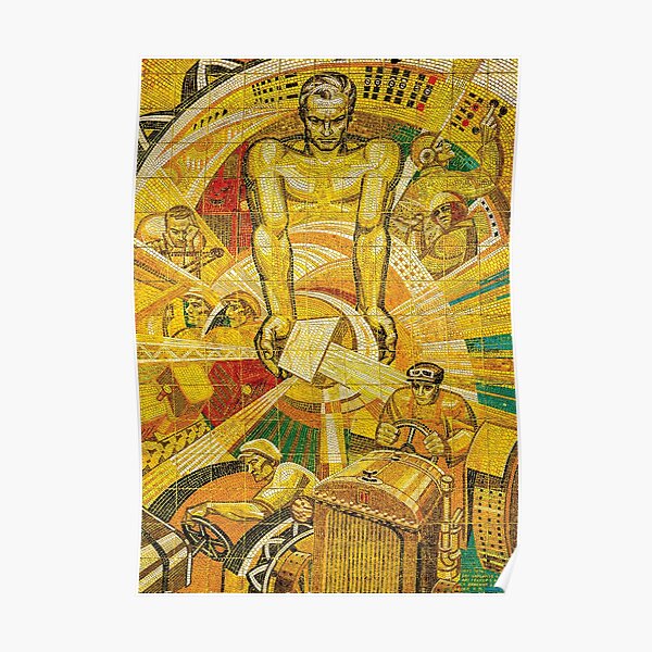 Factory Worker - Volgograd Tractor Factory Mosaic Poster