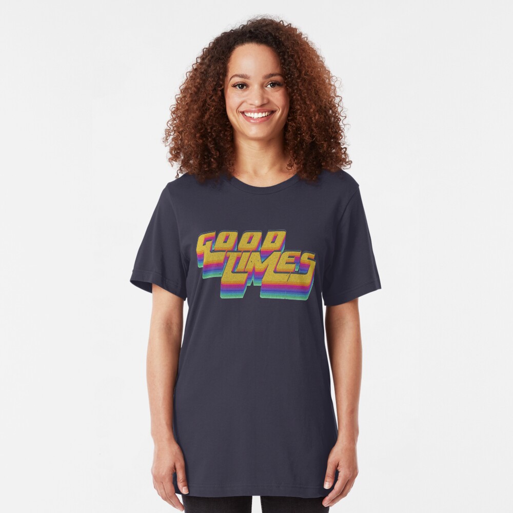Good Times Seventies 70s T-Shirt Cool Vintage Retro Style Slim Fit T-Shirt