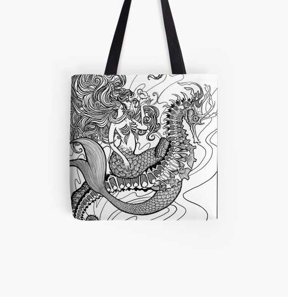 Zentangle Fox Tote Bag Mindfulness Ready to Colour in Eco Friendly Tote Bag Zen doodle