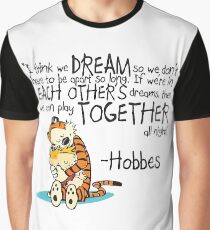 Calvin and Hobbes Dreams Quote Graphic T-Shirt