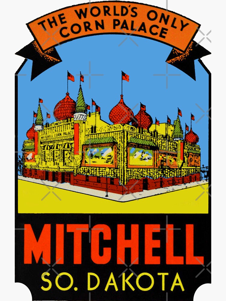 "The Worlds Only Corn Palace Mitchell South Dakota Vintage Travel Decal