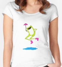 Rainy Day Frog 2 Women's Fitted Scoop T-Shirt