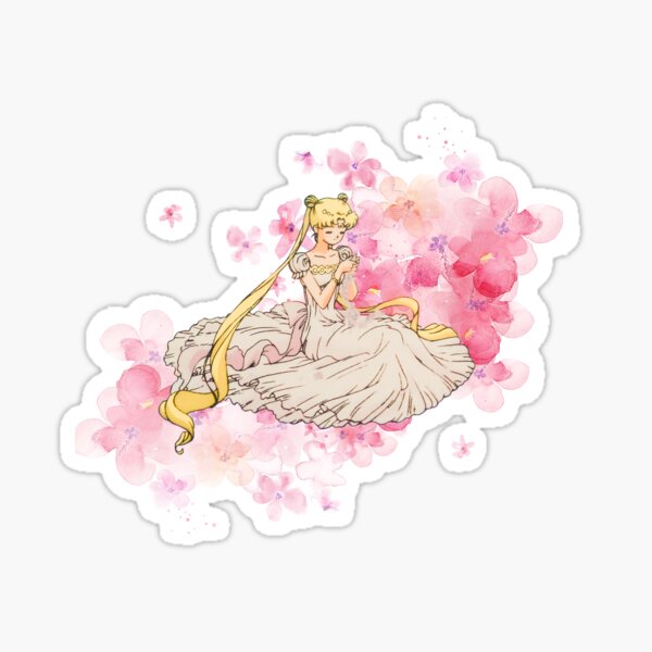 Sailor Moon pink florals Sticker
