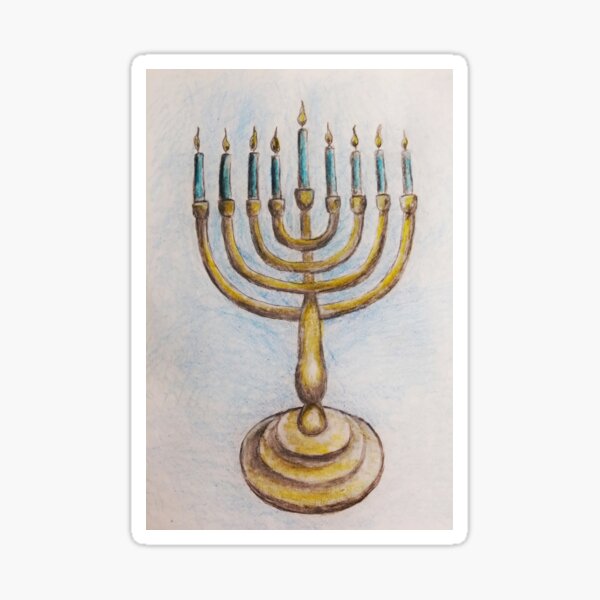 "Hanukkiah MM180920a" Sticker for Sale by CSteenArt Redbubble