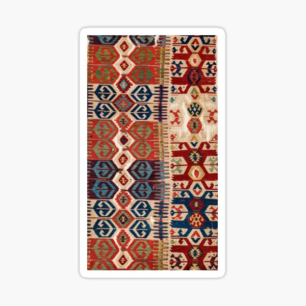 Aksaray Tribal Antique Turkish Kilim Print Sticker