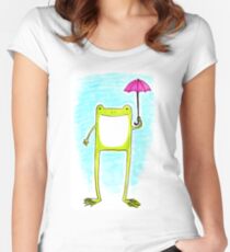Rainy Day Frog 1 Women's Fitted Scoop T-Shirt