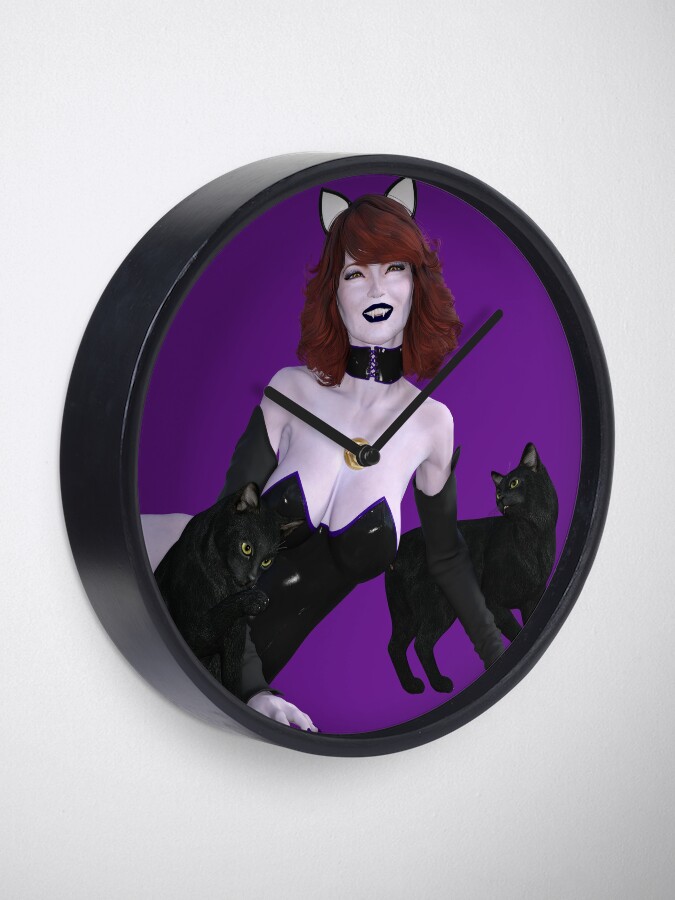Alternate view of Undead Angels: Vampire Cat Girl Clock