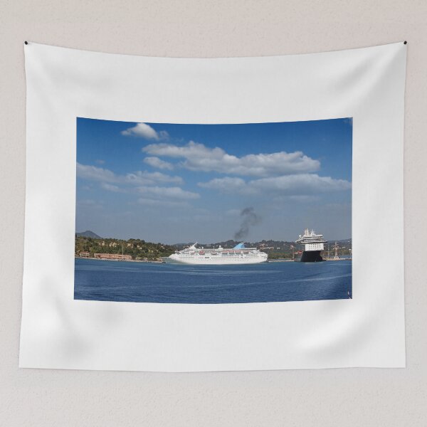 Item preview, large cruiser ships in port Corfu island Greece designed and sold by goceris.