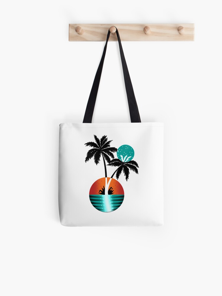 Retro 80 S 90 S Tropical Palm Tree Sunset Summer Tattoo Design