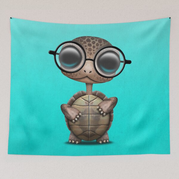 Item preview, Cute Nerdy Turtle Wearing Glasses designed and sold by JeffBartels.