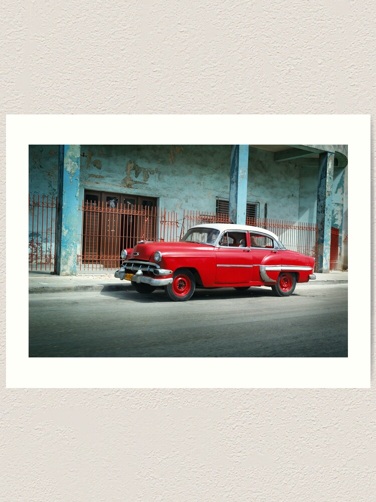Alternate view of 1953 Chevrolet Bel-Air Sedan 4D Red, Cuba Art Print