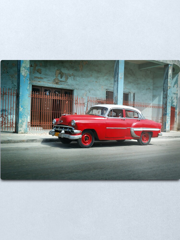 Alternate view of 1953 Chevrolet Bel-Air Sedan 4D Red, Cuba Metal Print