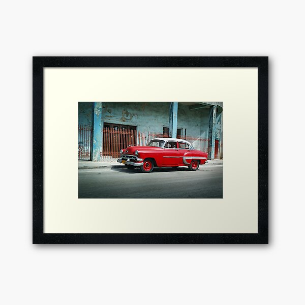 1953 Chevrolet Bel-Air Sedan 4D Red, Cuba Framed Art Print