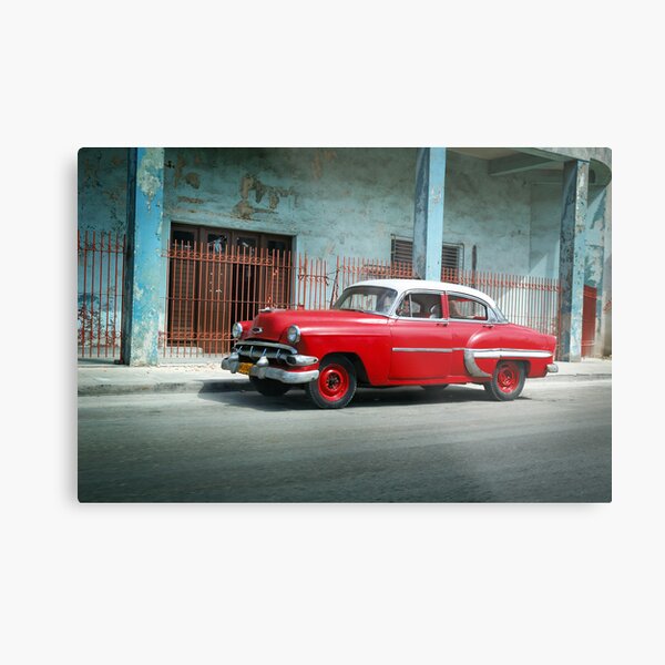 1953 Chevrolet Bel-Air Sedan 4D Red, Cuba Metal Print