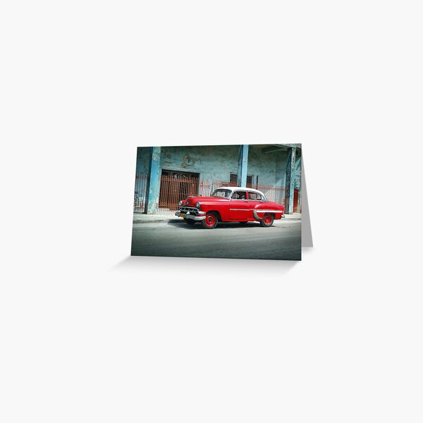 1953 Chevrolet Bel-Air Sedan 4D Red, Cuba Greeting Card