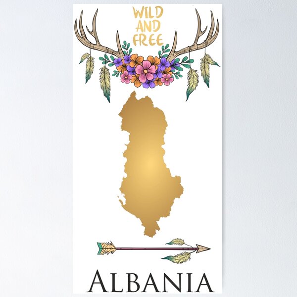 Item preview, Albania Map Boho  designed and sold by tanabe.