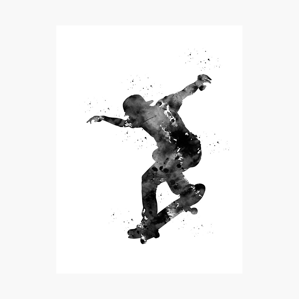 skateboarding poster by erzebetth redbubble