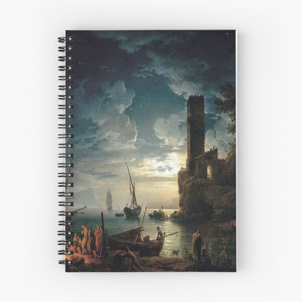 Item preview, Nuit , Scène de côte méditerranéenne avec des pêcheurs et des bateaux-Claude-Joseph Vernet designed and sold by LexBauer.