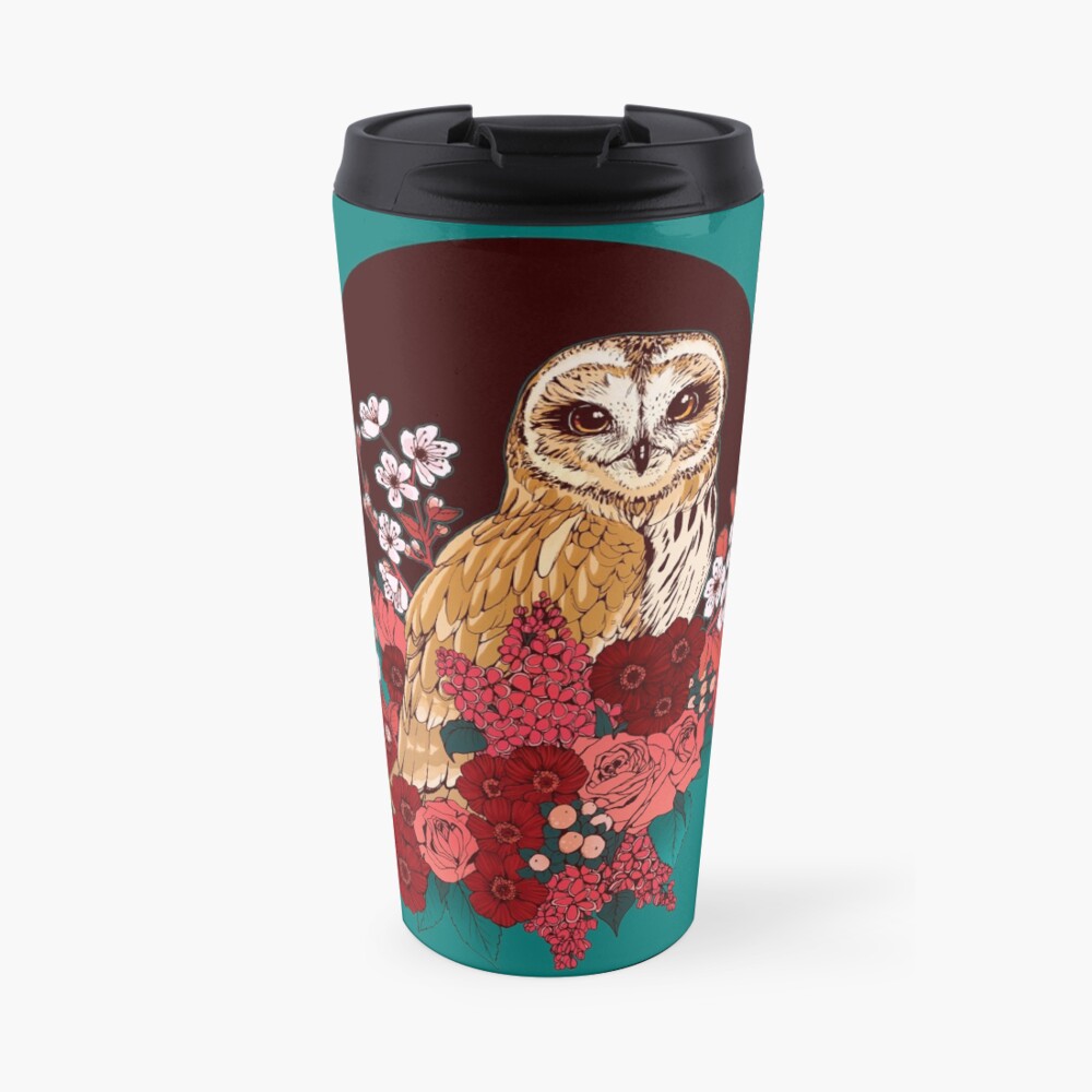 Owl Floral Eclipse Travel Coffee Mug