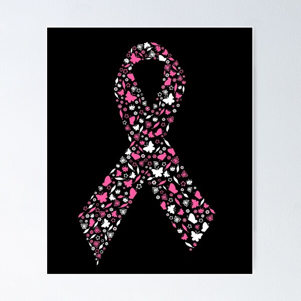 Breast Cancer Awareness Pink Ribbon With Positive Words | Poster