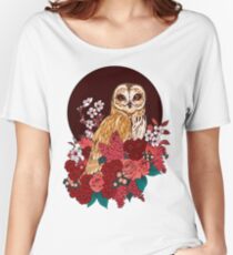Owl Floral Eclipse Women's Relaxed Fit T-Shirt