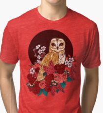 Eule Blumen Eclipse Vintage T-Shirt