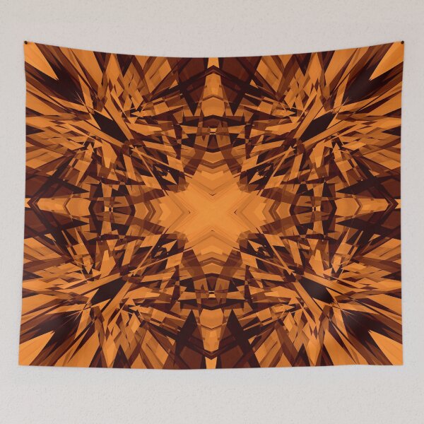 Item preview, Orange kaleidoscope star pattern  designed and sold by steveball.