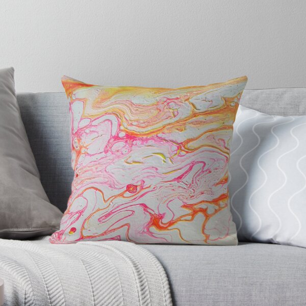 Pink Raninbow Throw Pillow