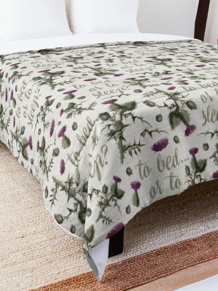 Alternate view of outlander thistle to bed or to sleep Comforter