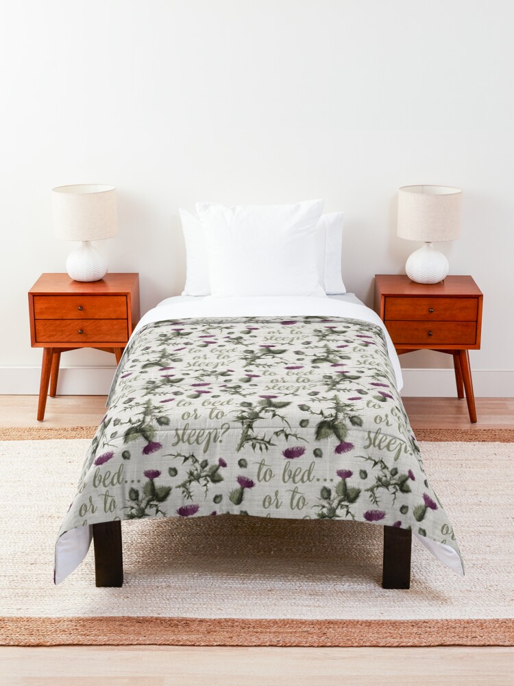 Alternate view of outlander thistle to bed or to sleep Comforter