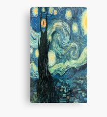 Starry Night Tardis Metal Print