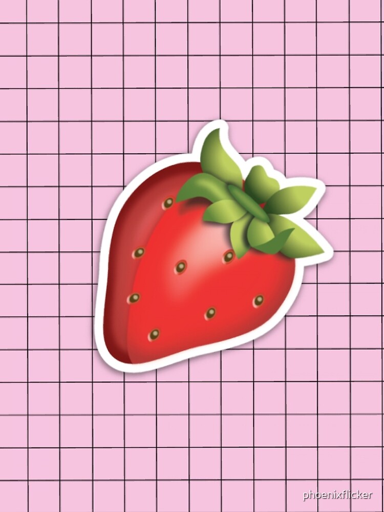 "aesthetic strawberry emoji on grid tumblr" Mini Skirt by
