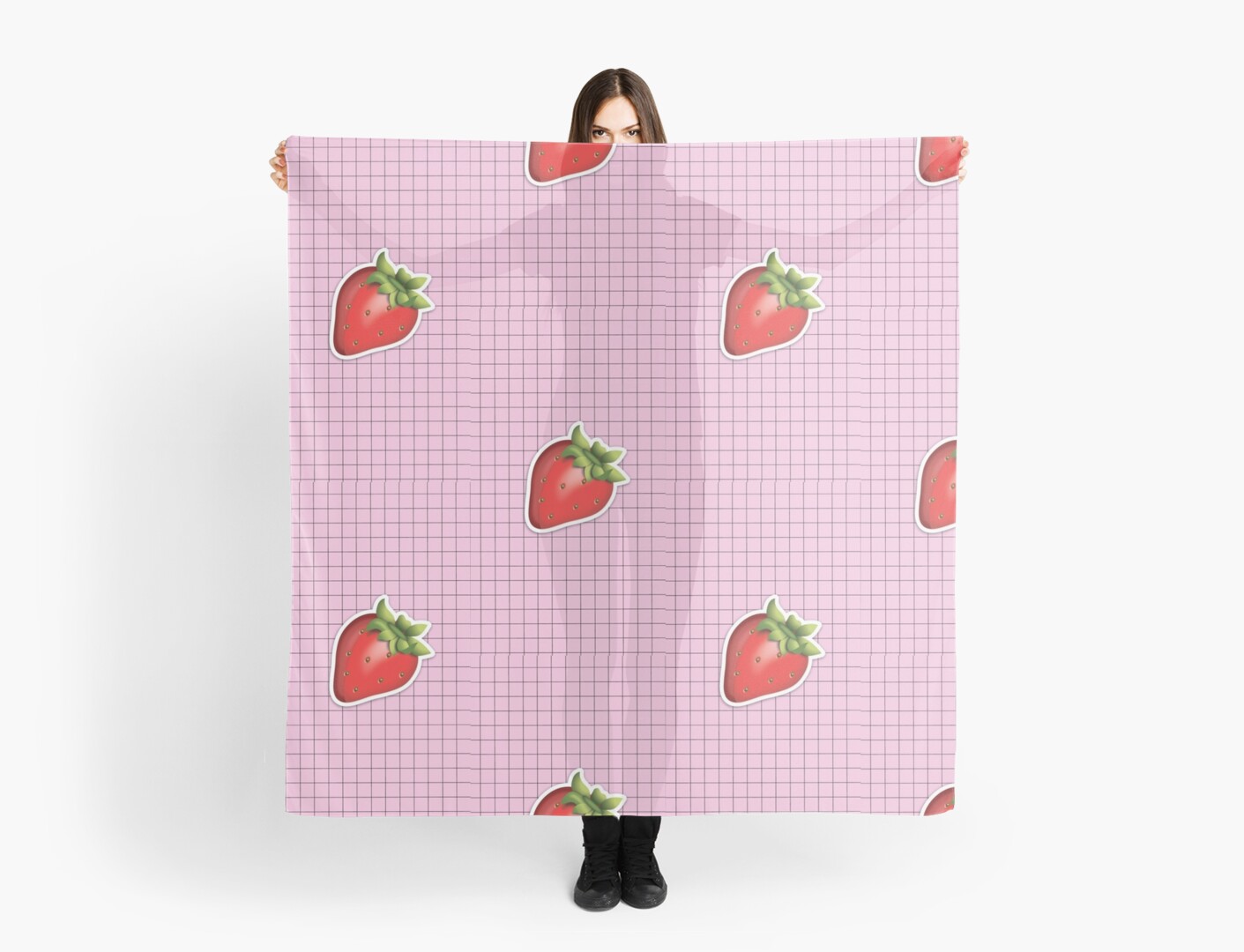 "aesthetic strawberry emoji on grid tumblr" Scarf by phoenixflicker
