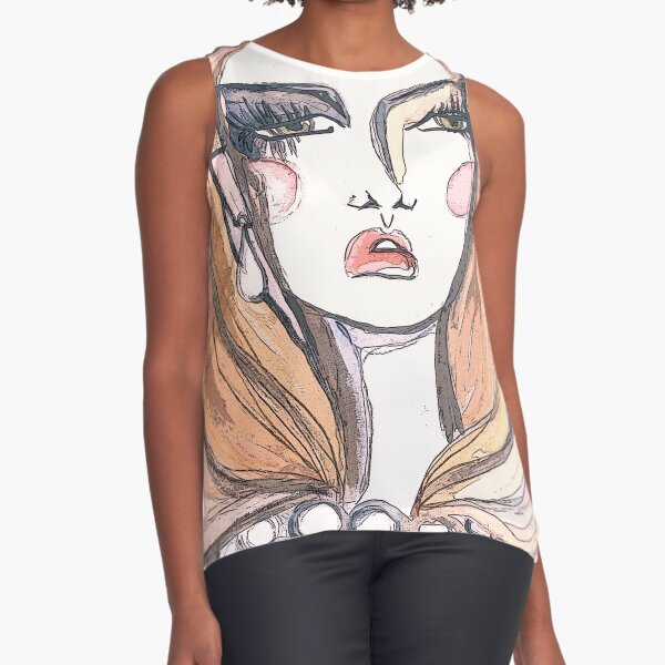 Ilustración de moda Blusa sin mangas