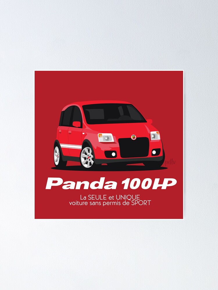 Fiat Panda 100hp Red Poster By Pdlv Redbubble